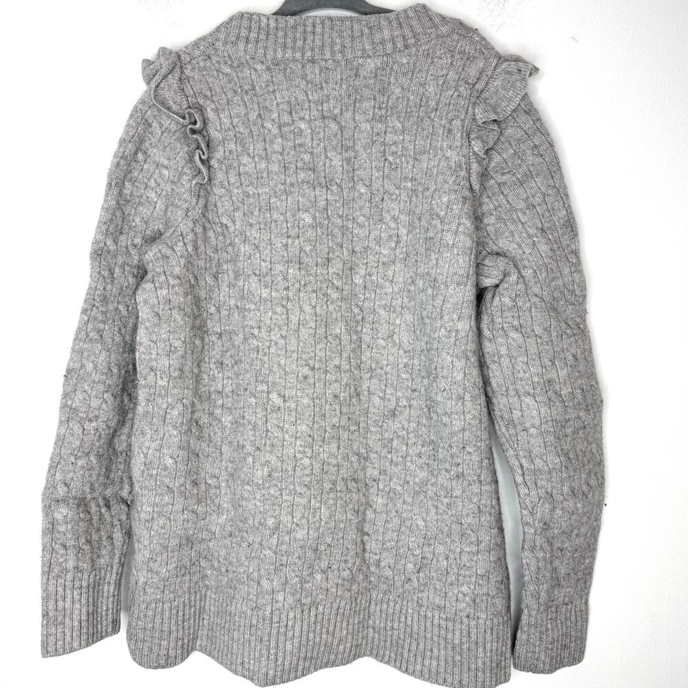 HATCH Merino Wool Ruffle Audrey Maternity SHRUNKEN Sweater In Gray Size XS - Picture 6 of 10